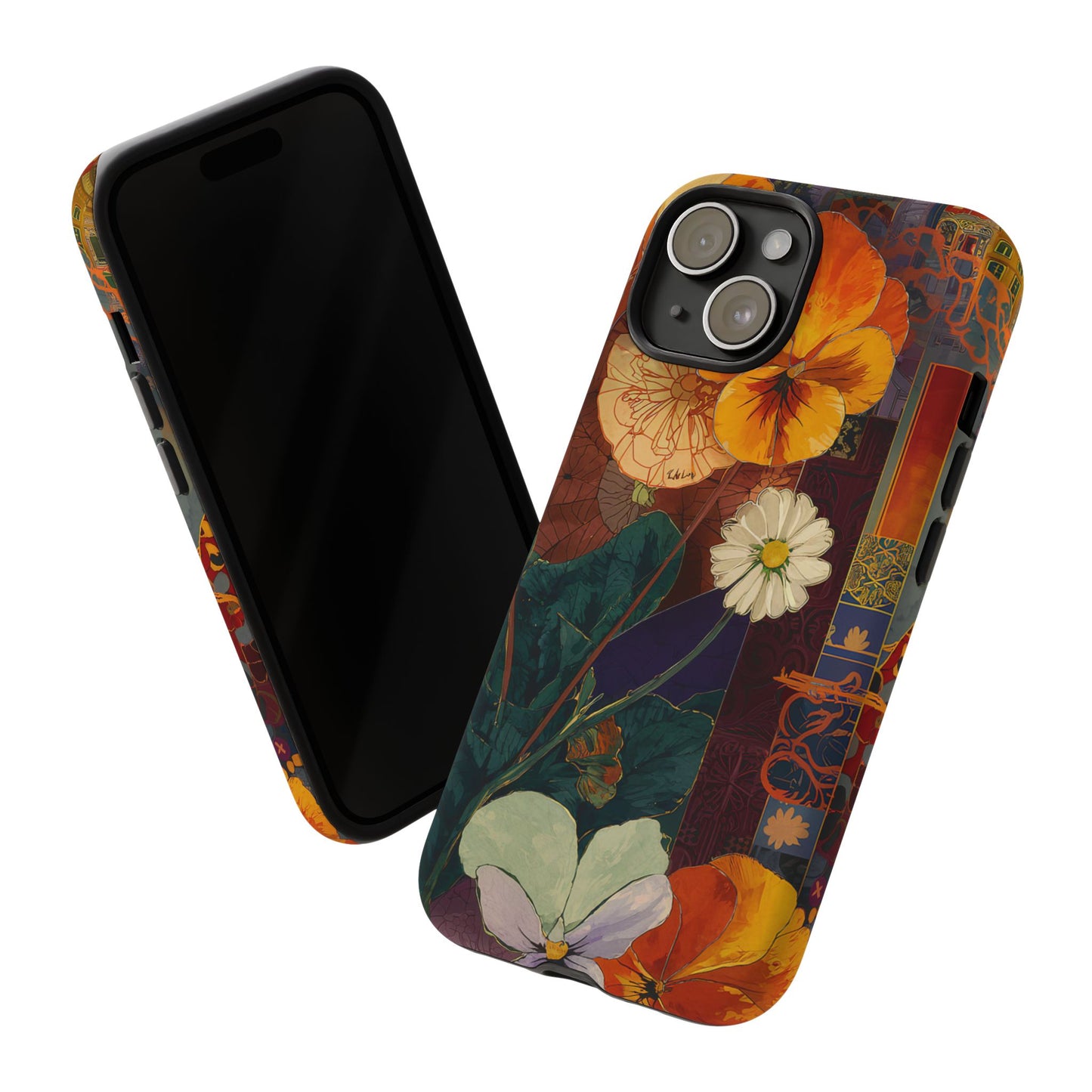 Floral Pansy Tough Phone Case — Vintage Botanical Protection