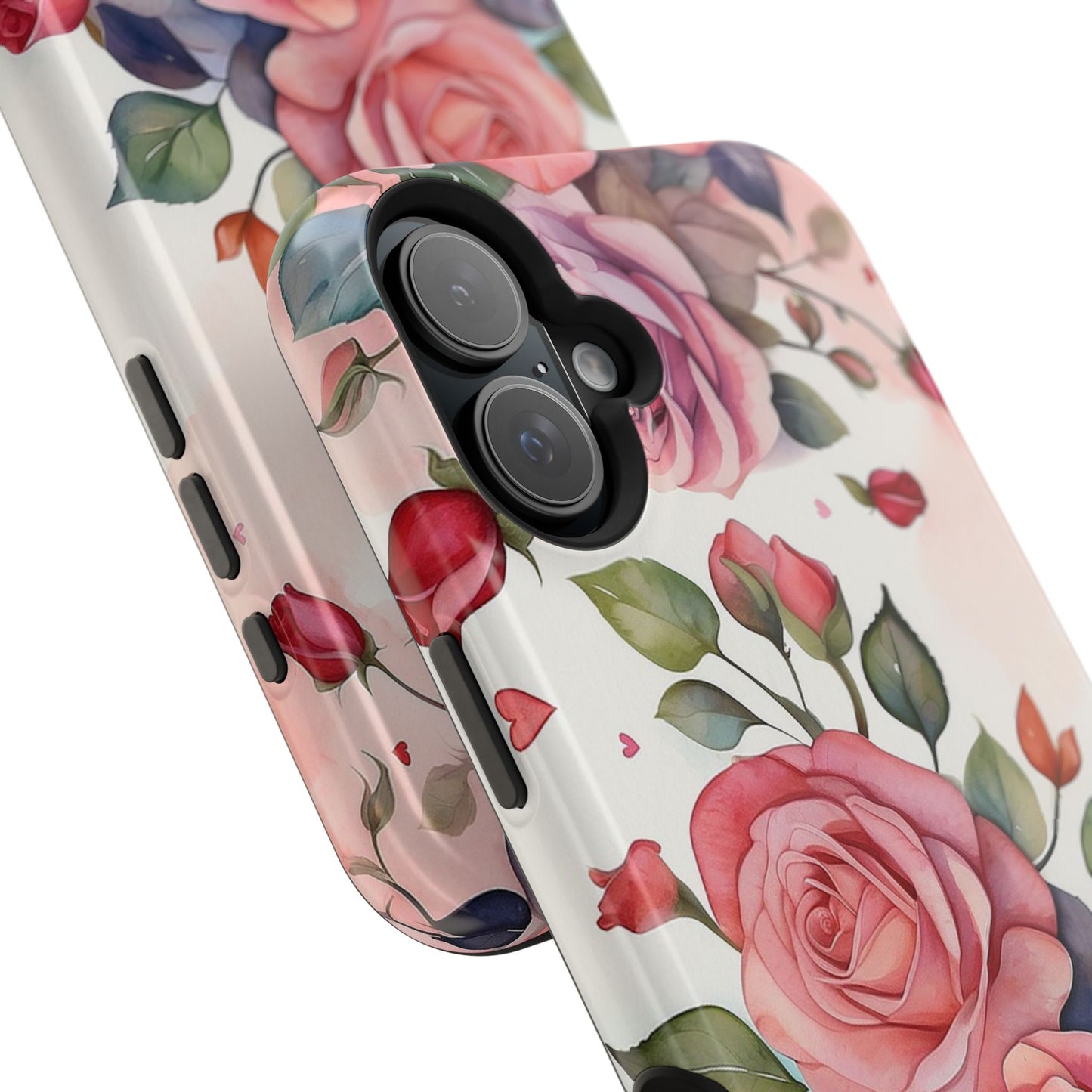 Floral Rose Magnetic Phone Case — Impact-Resistant Protective Cover