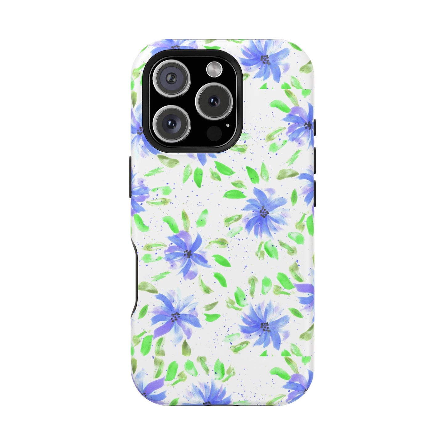 Floral Blue Watercolor Phone Case — Magnetic Impact-Resistant