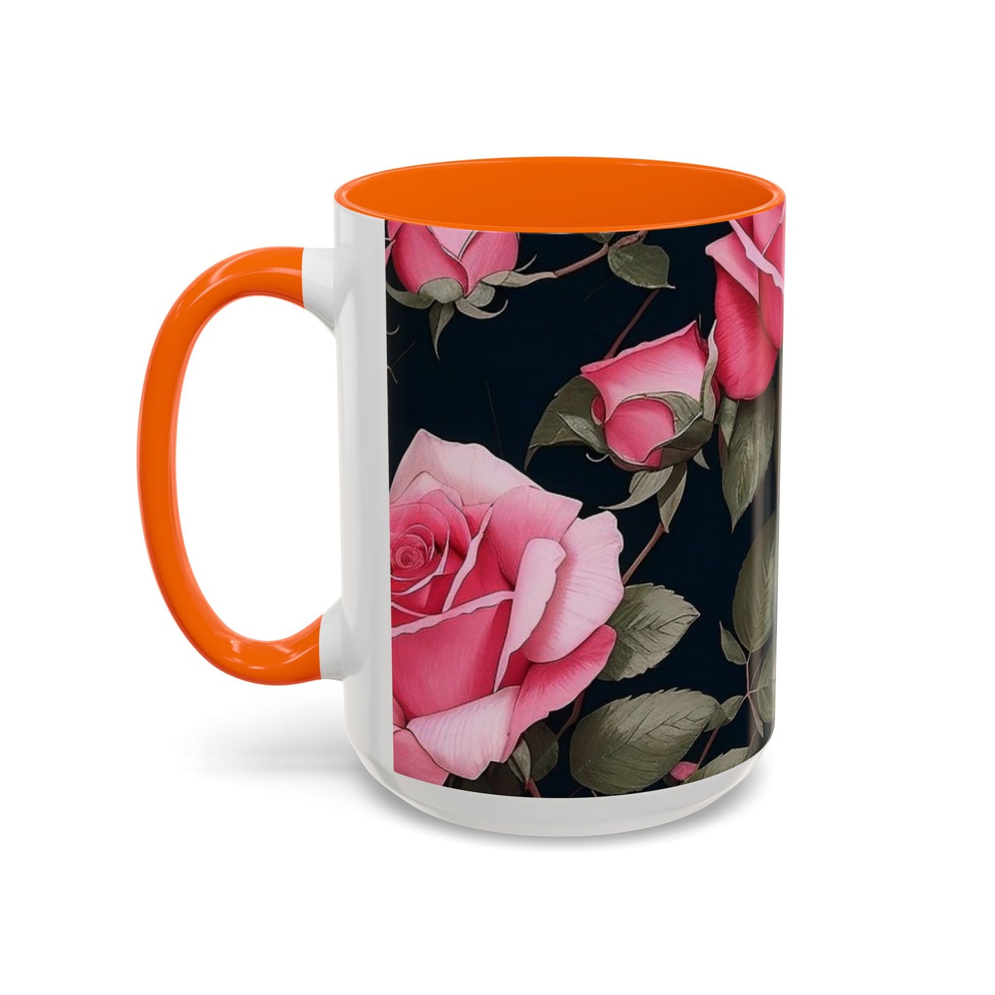 Floral Accent Coffee Mug, Gift for Her, Cute Floral Mug, Spring Decor, Coffee Lover Gift