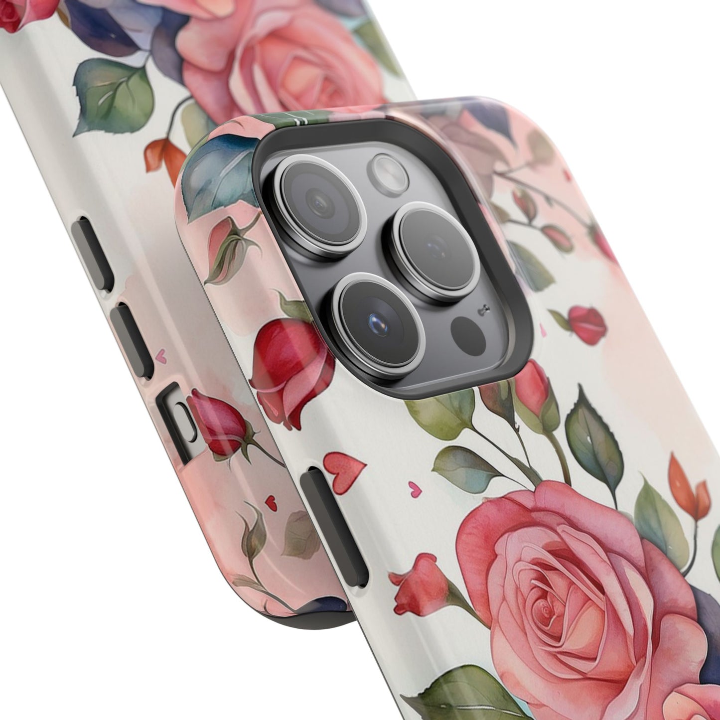 Floral Rose Magnetic Phone Case — Impact-Resistant Protective Cover