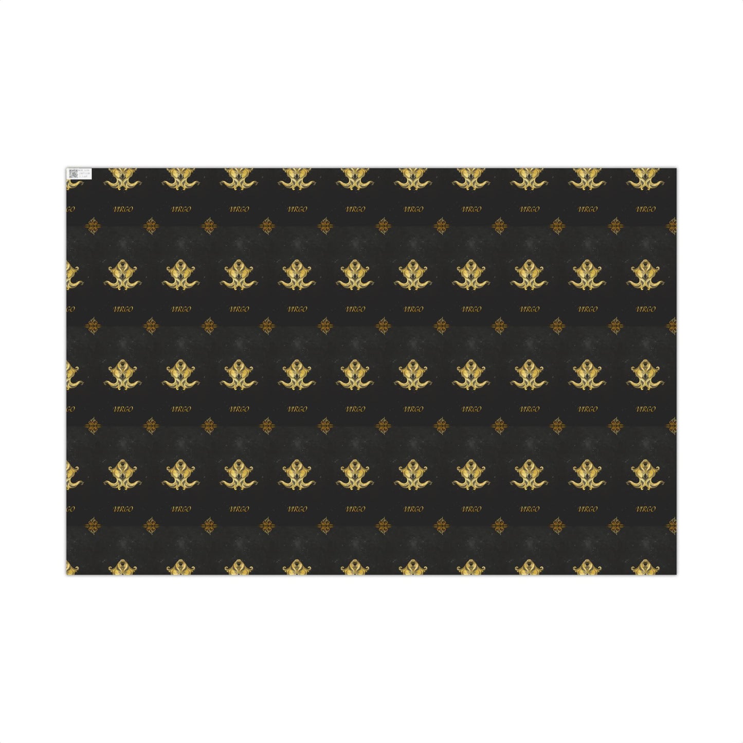 Virgo Luxury Black & Gold Wrapping Paper - Regal Fleur-de-Lis Gift Wrap