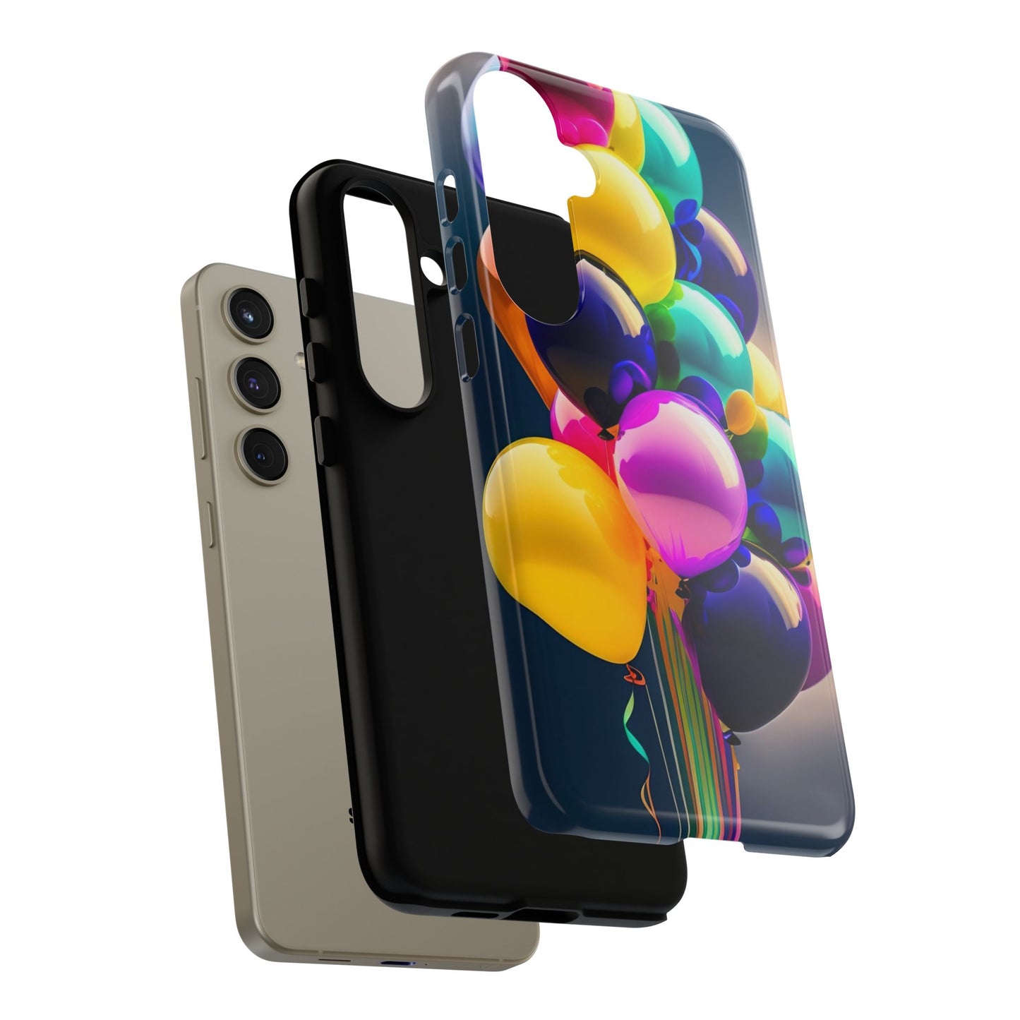 Colorful Balloon Tough Phone Case — Vibrant Party Balloons Protective Cover