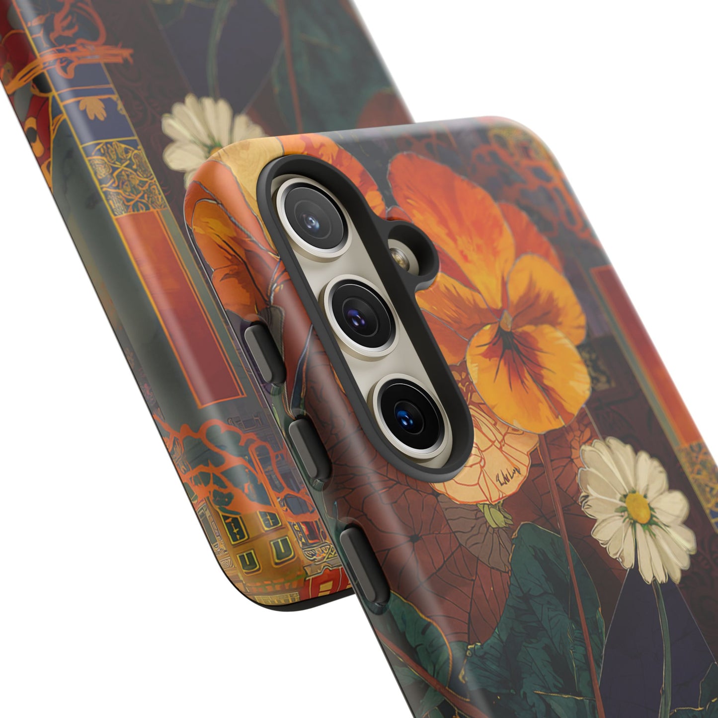 Floral Pansy Tough Phone Case — Vintage Botanical Protection