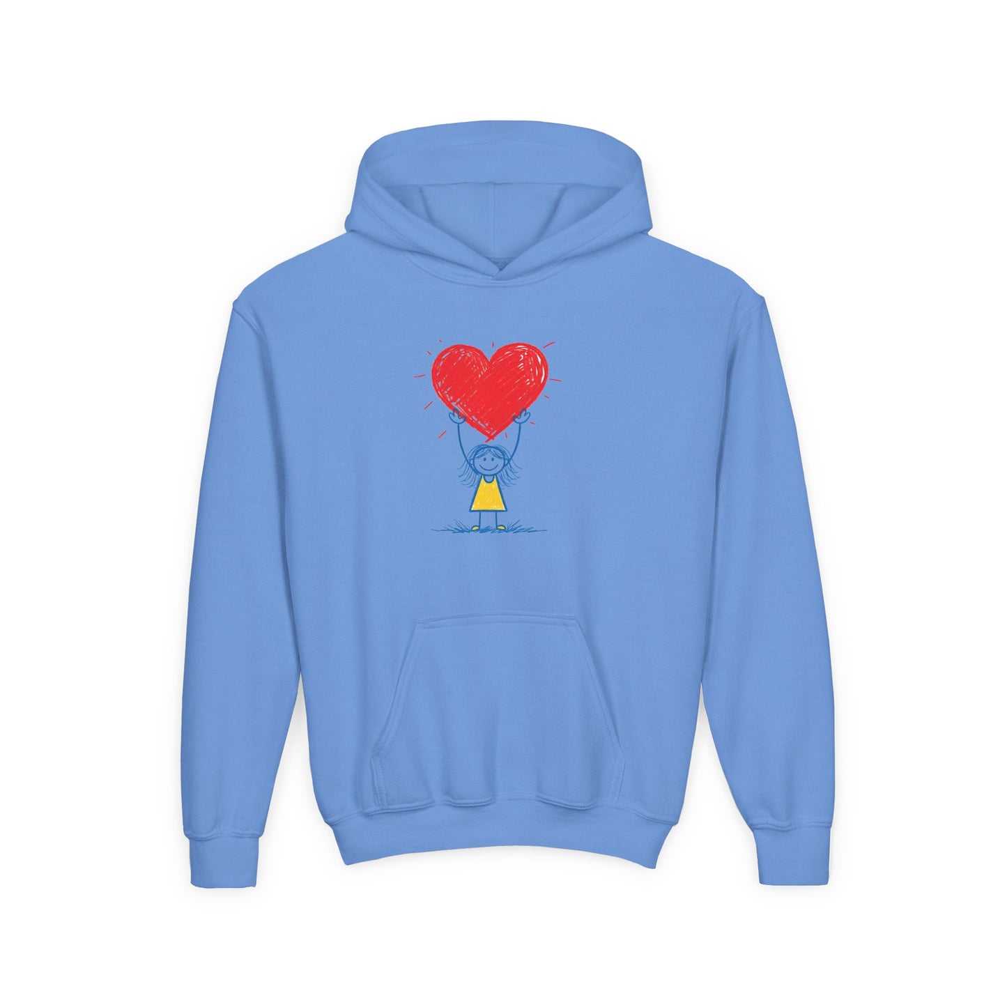 Kids Heart Balloon Hoodie — Cute Girl Holding Red Heart Design