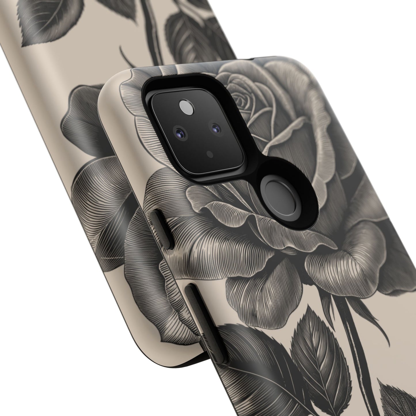 Black Rose Phone Case, Tough Cases with Floral Design, Elegant Tech Accessory, Gift for Flower Lovers, Stylish Protection