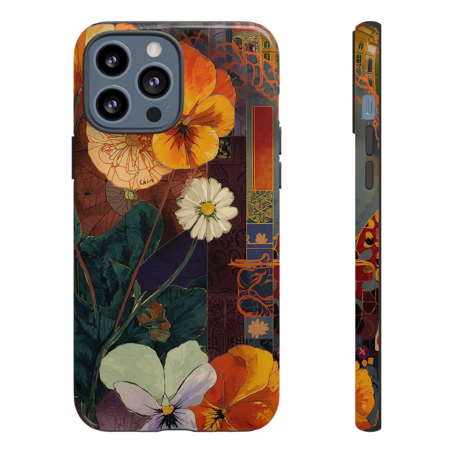 Floral Pansy Tough Phone Case — Vintage Botanical Protection
