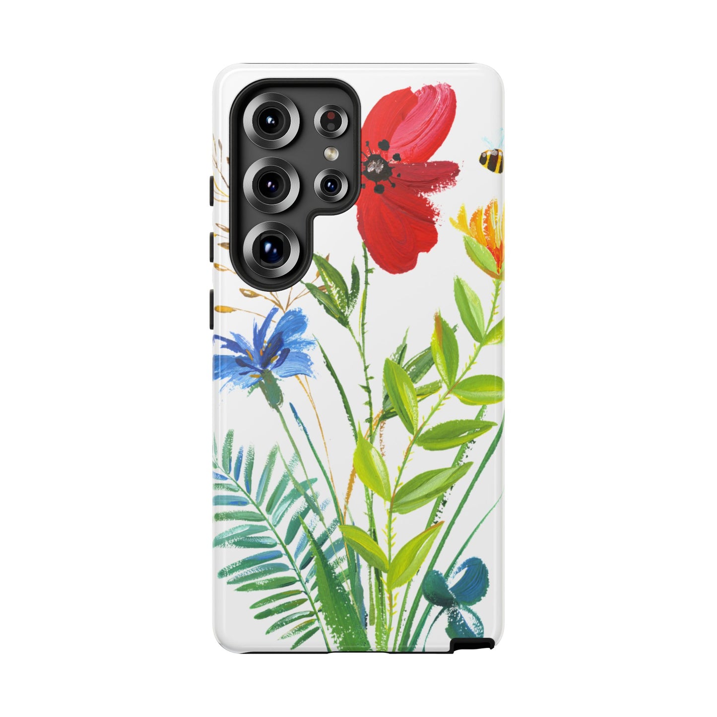 Floral Watercolor Tough Phone Case — Wildflower Bouquet Protective Cover