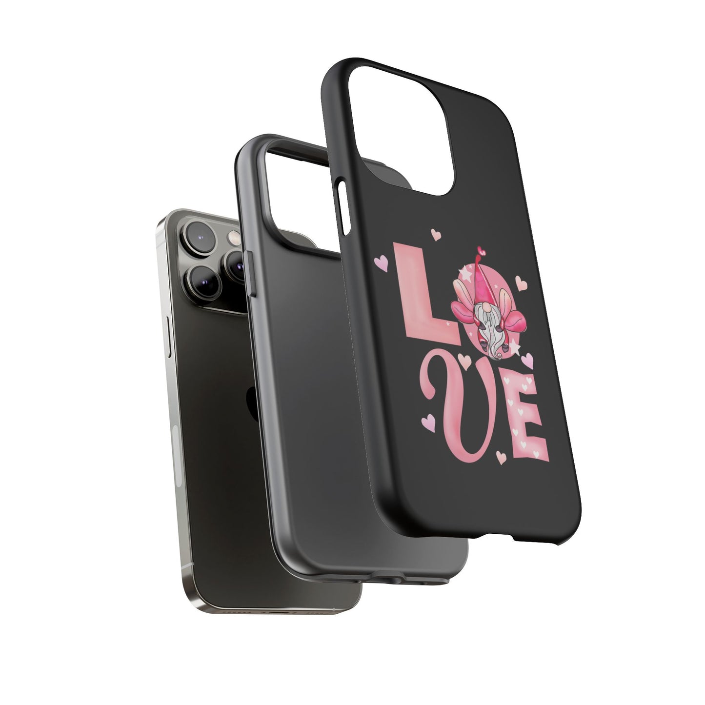 Love Gnome Phone Case — Cute Pink Heart Valentines Protective Case