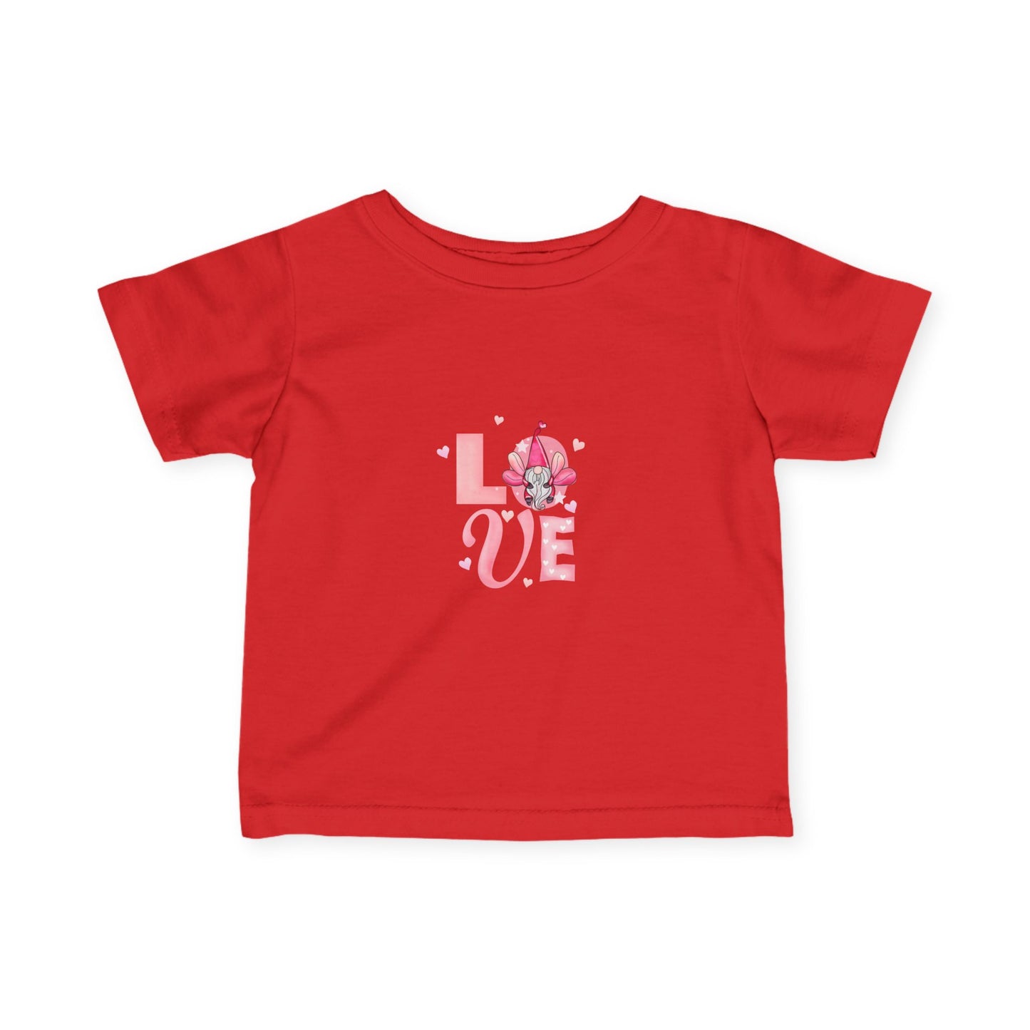 Infant Tee — Pink Floral "LOVE" Baby T‑Shirt, Cute Newborn Gift for Valentine’s & Everyday