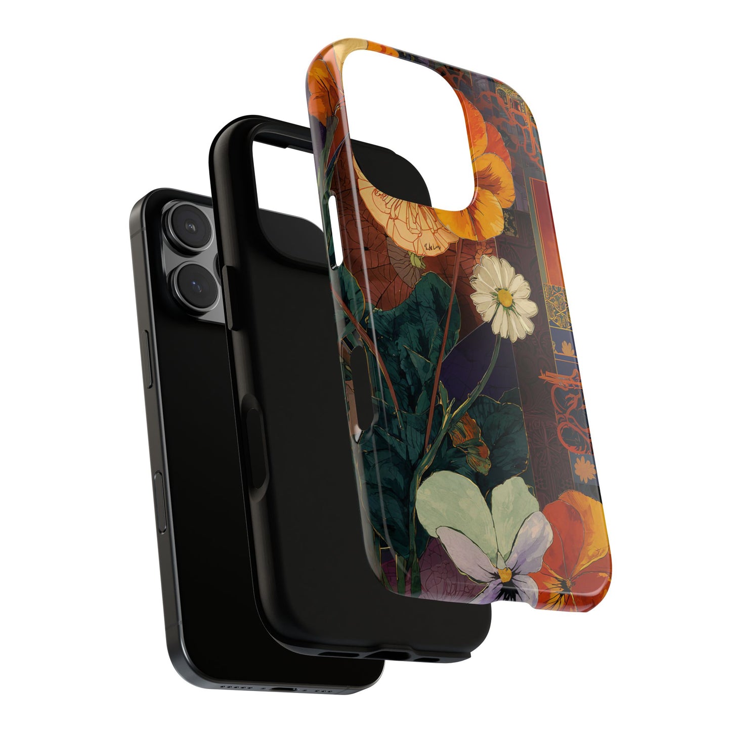 Floral Pansy Tough Phone Case — Vintage Botanical Protection