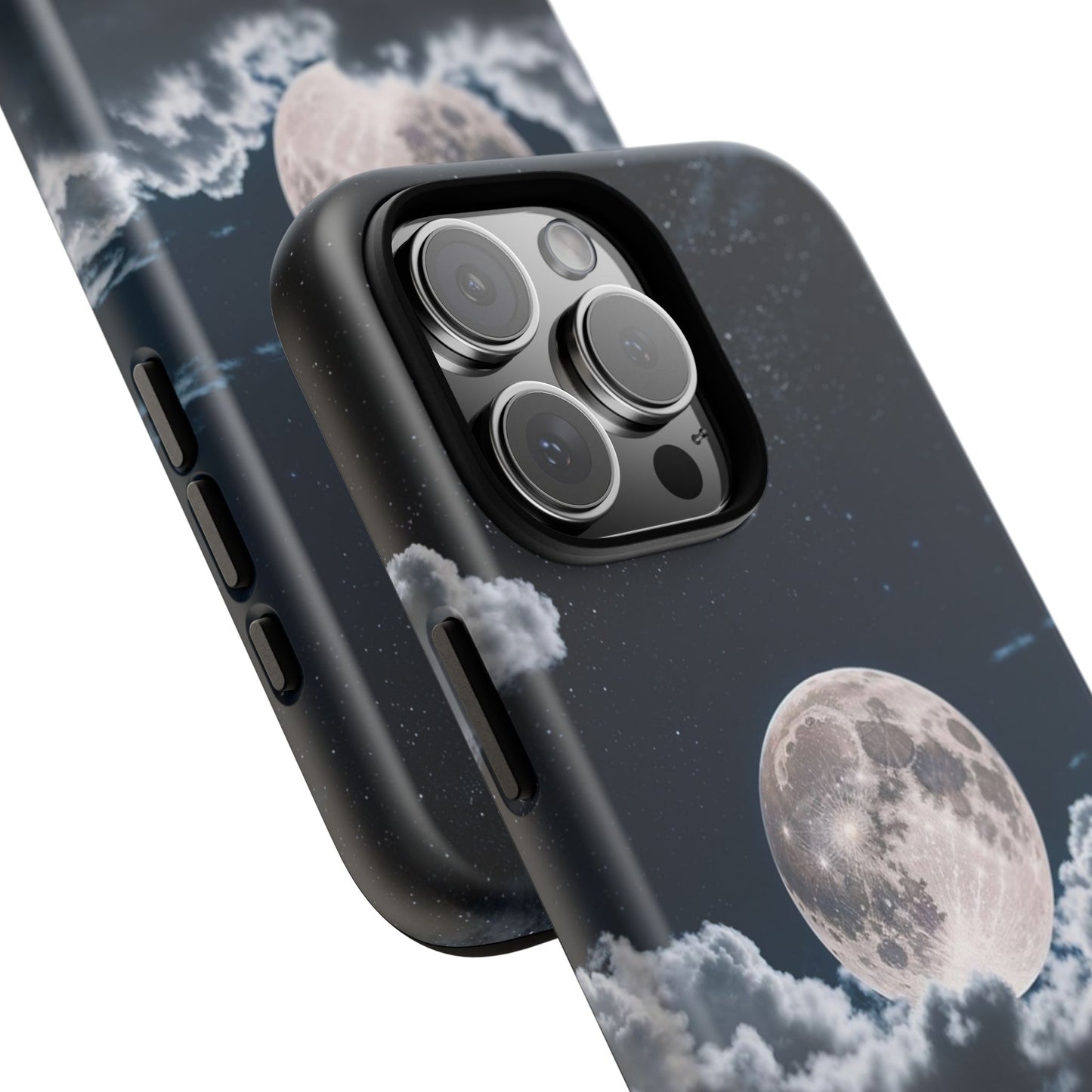 Moonlit Reflection Phone Case — Night Sky Moon & Clouds Tough Case