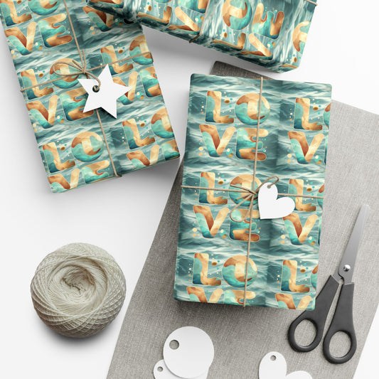 Love Swans Gift Wrap Paper — Romantic Watercolor Wrapping Paper for Weddings, Anniversaries & Valentine’s