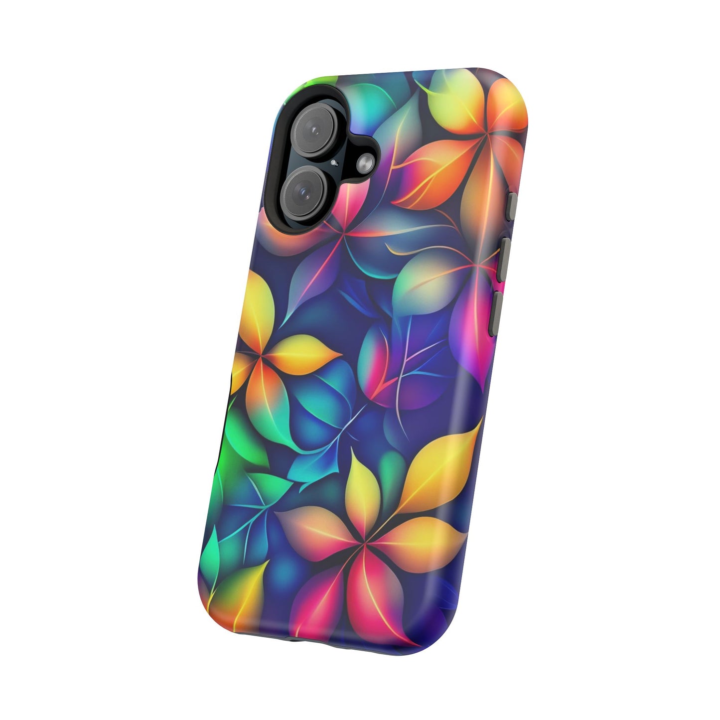 Floral Prism Magnetic Impact-Resistant Phone Case — Colorful Gradient Petal Design