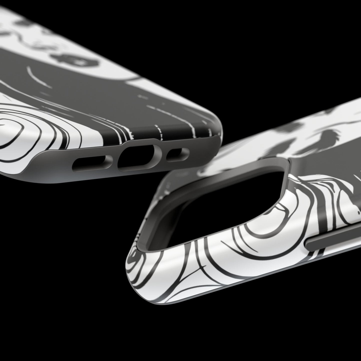 Artistic Black & White Portrait Phone Case — Magnetic Impact-Resistant