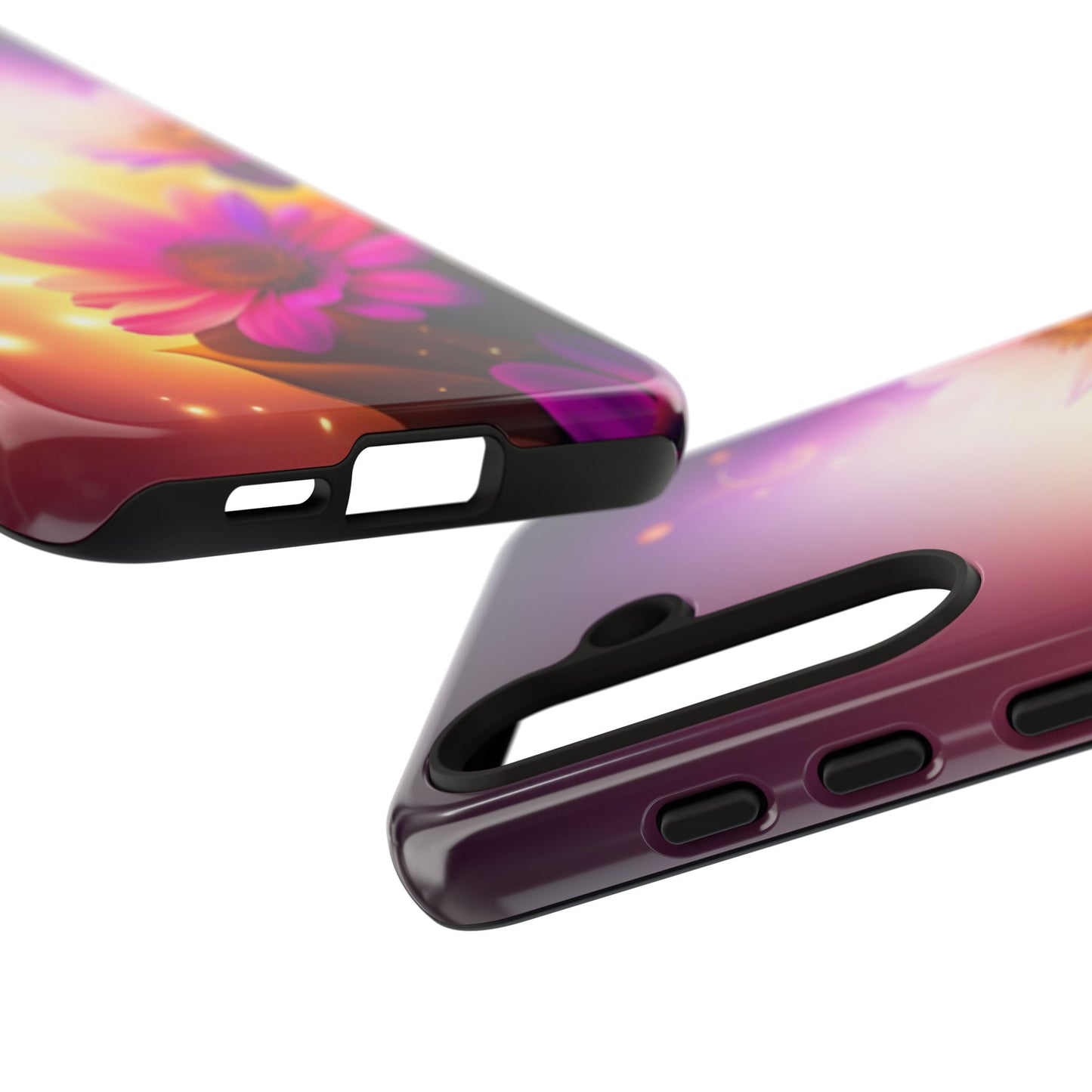 Floral Moonlight Phone Case – Purple Daisy Protective Cover