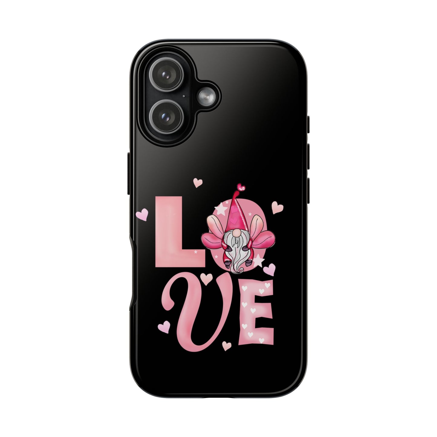 Love Gnome Phone Case — Cute Pink Heart Valentines Protective Case