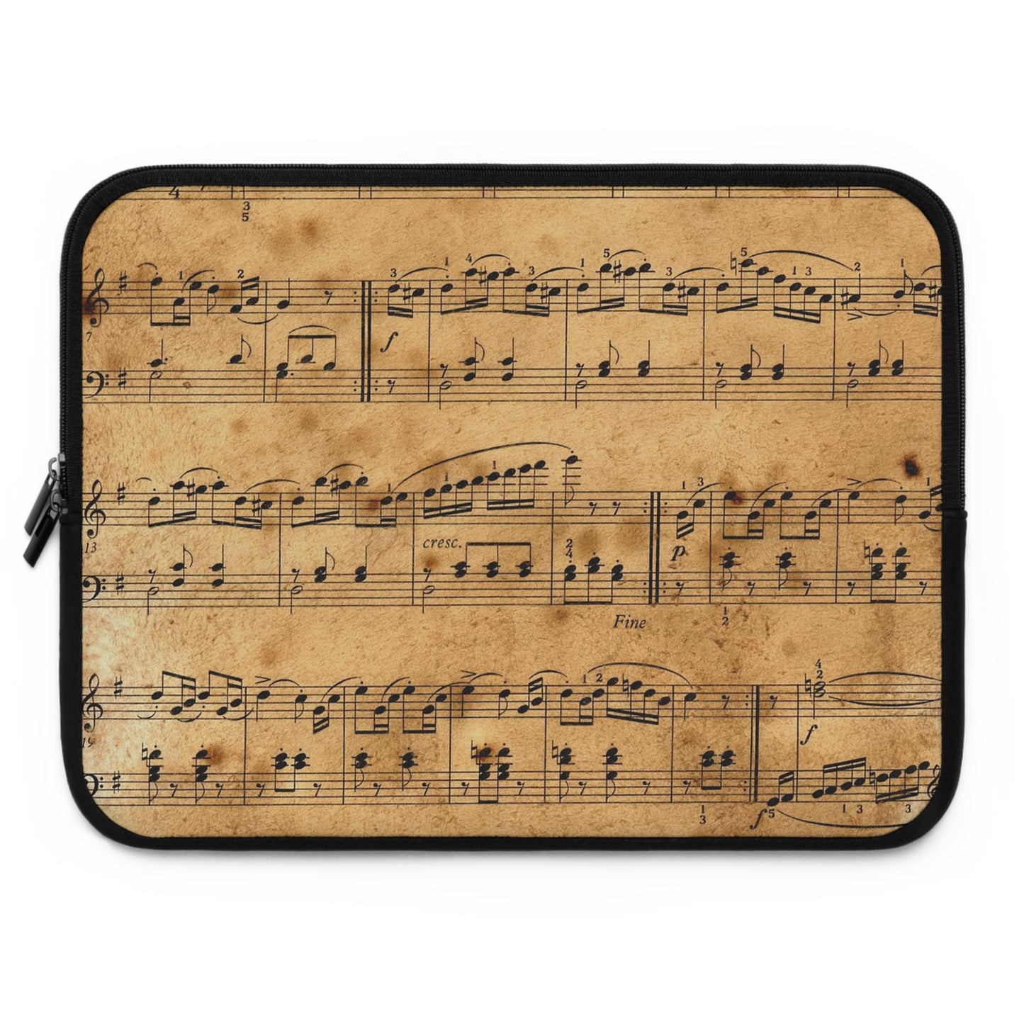 Vintage Music Notes Laptop Sleeve, Music Lover Gift, Folio Case, Student Accessories, Laptop Protector, Stylish Tech Case