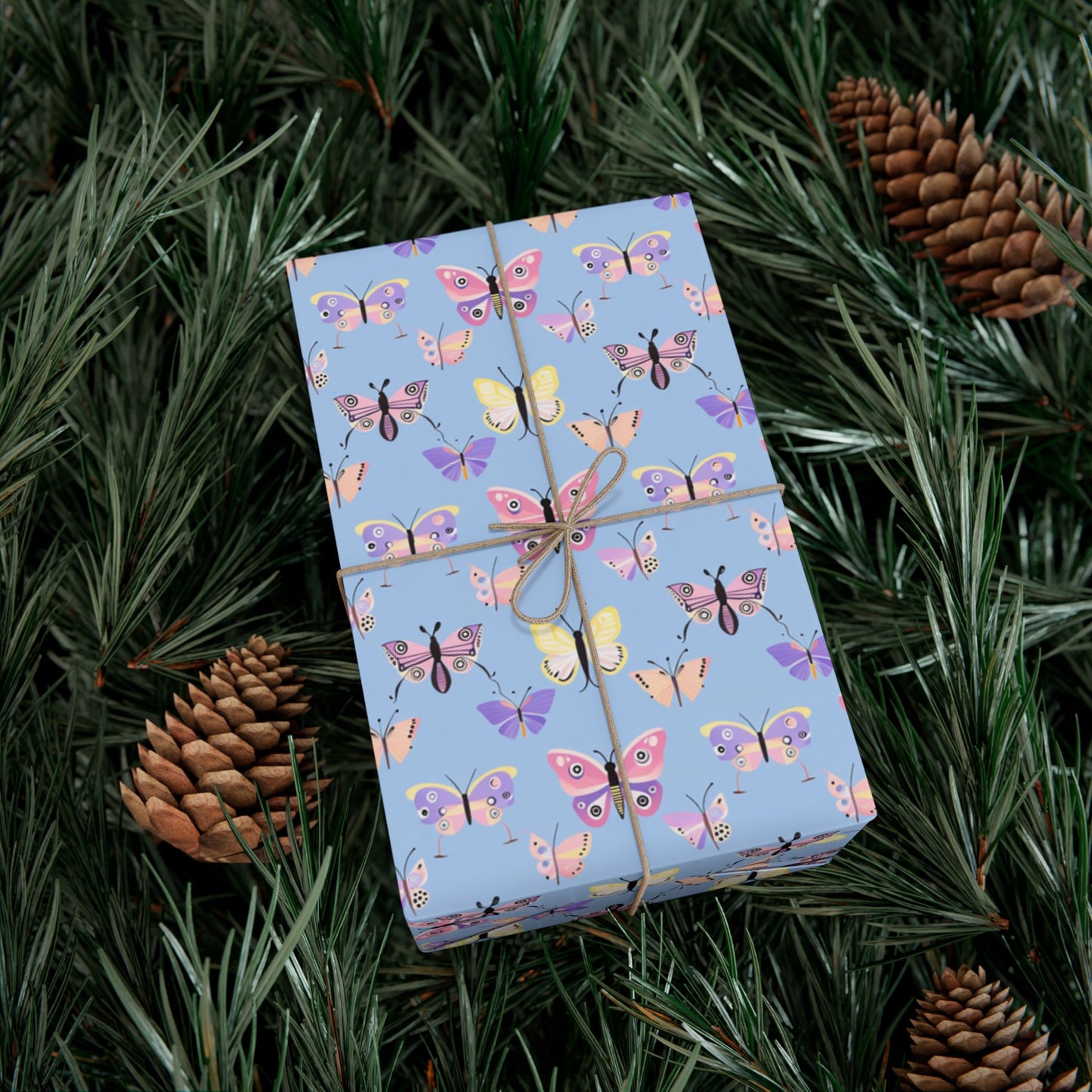 Wrapping Paper — Pastel Butterfly Gift Wrap Sheets for Birthday & Spring Celebrations