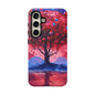 Heart Tree Phone Case — Romantic Red & Blue Protective Tough Case