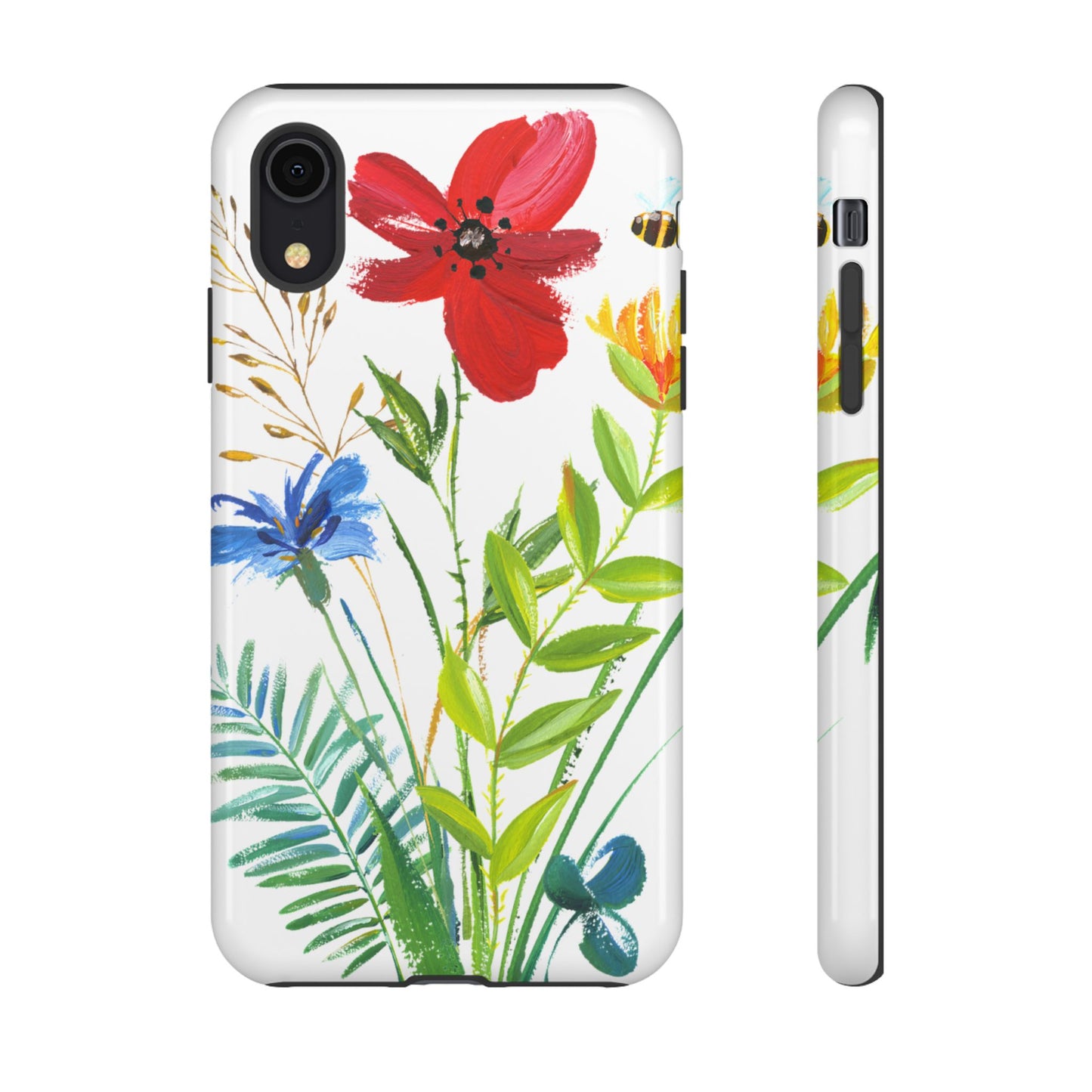 Floral Watercolor Tough Phone Case — Wildflower Bouquet Protective Cover