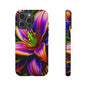 Floral Neon Tough Phone Case — Vivid Purple & Orange Lily Protective Cover