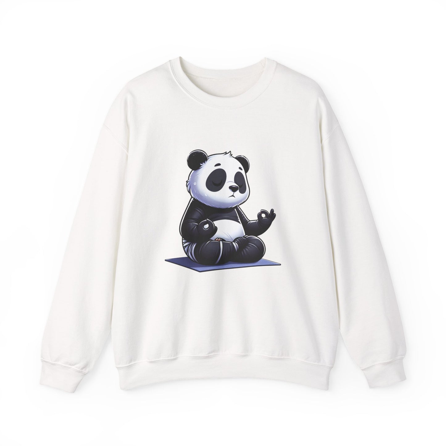Crewneck Sweatshirt — Meditating Panda Graphic Cozy Pullover