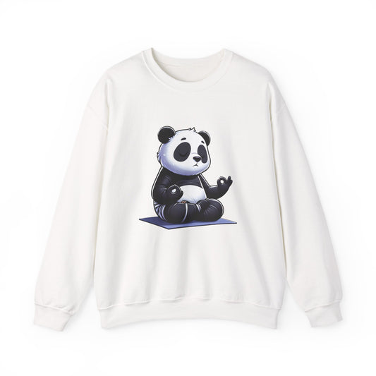 Crewneck Sweatshirt — Meditating Panda Graphic Cozy Pullover