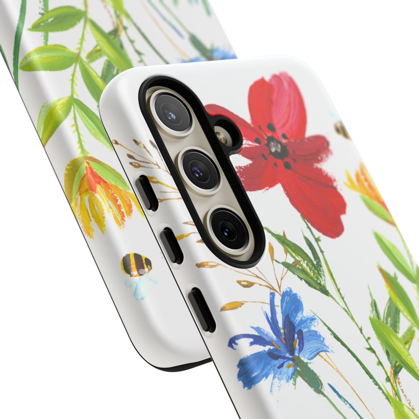 Floral Watercolor Tough Phone Case — Wildflower Bouquet Protective Cover