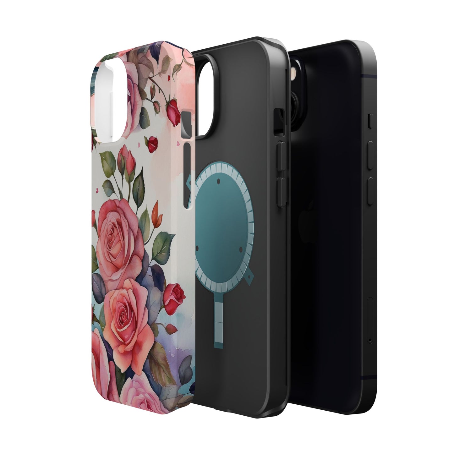 Floral Rose Magnetic Phone Case — Impact-Resistant Protective Cover