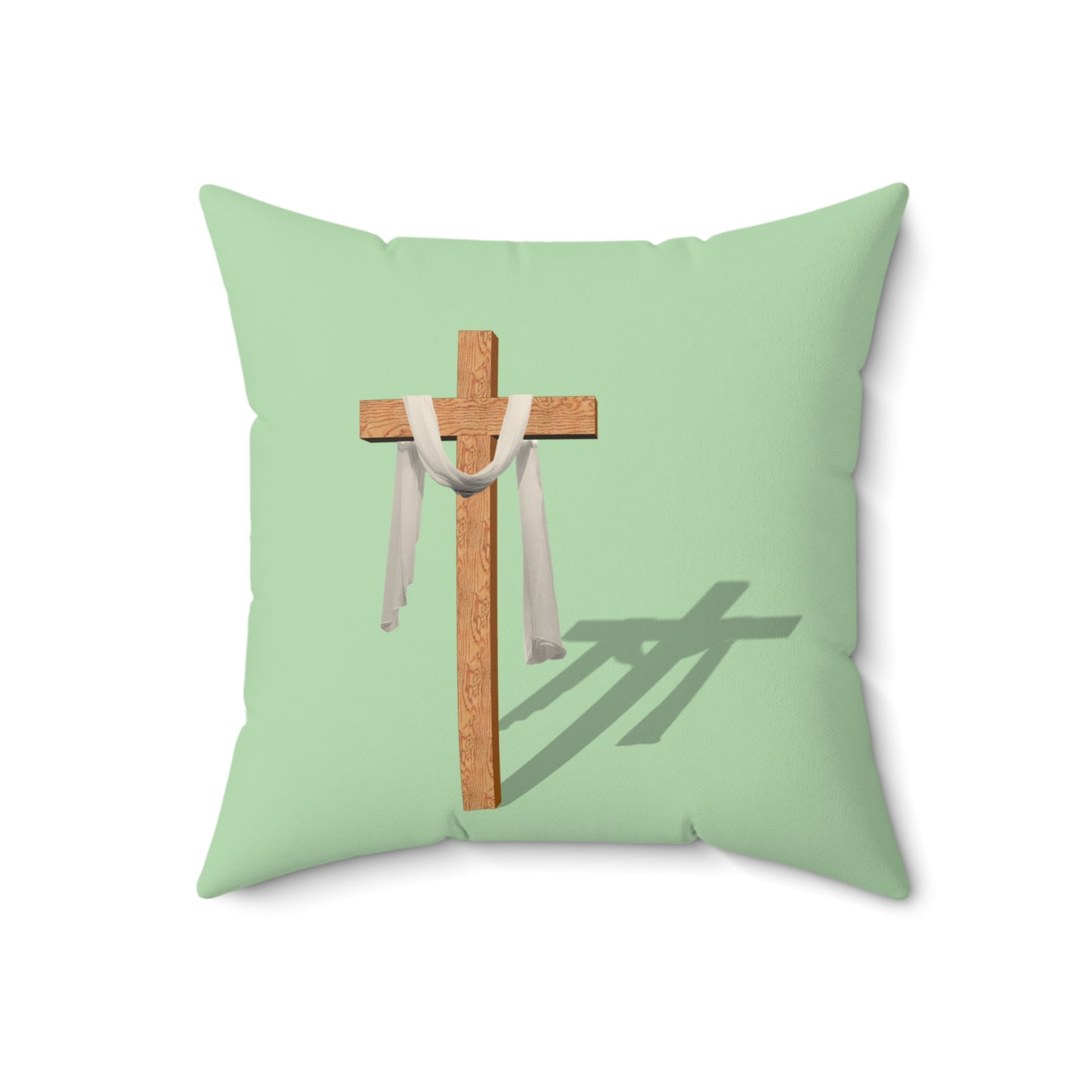 Inspirational Cross Pillow | Spun Polyester Square Cushion | Home Decor, Faith-Based Gift, Easter, Christian Art, Living Room Accent