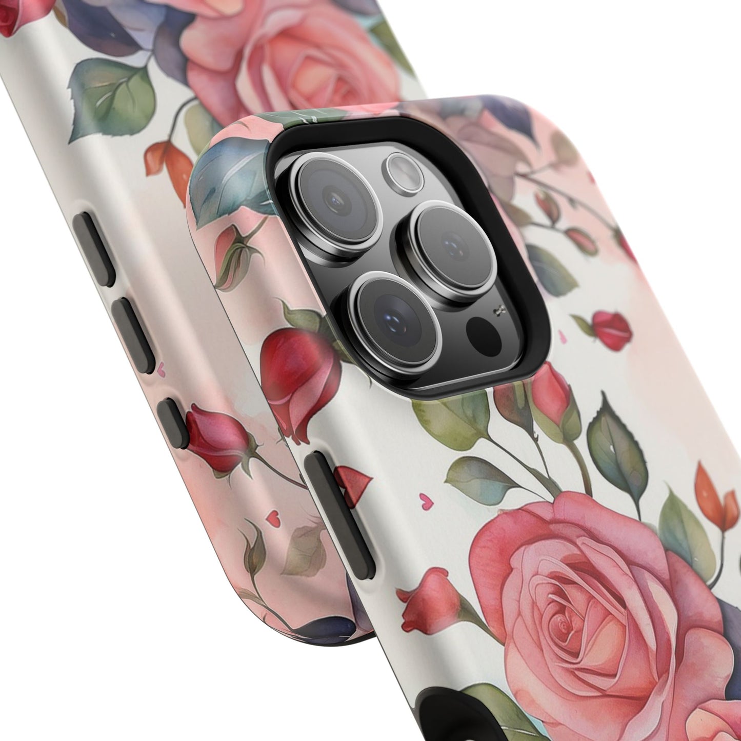 Floral Rose Magnetic Phone Case — Impact-Resistant Protective Cover