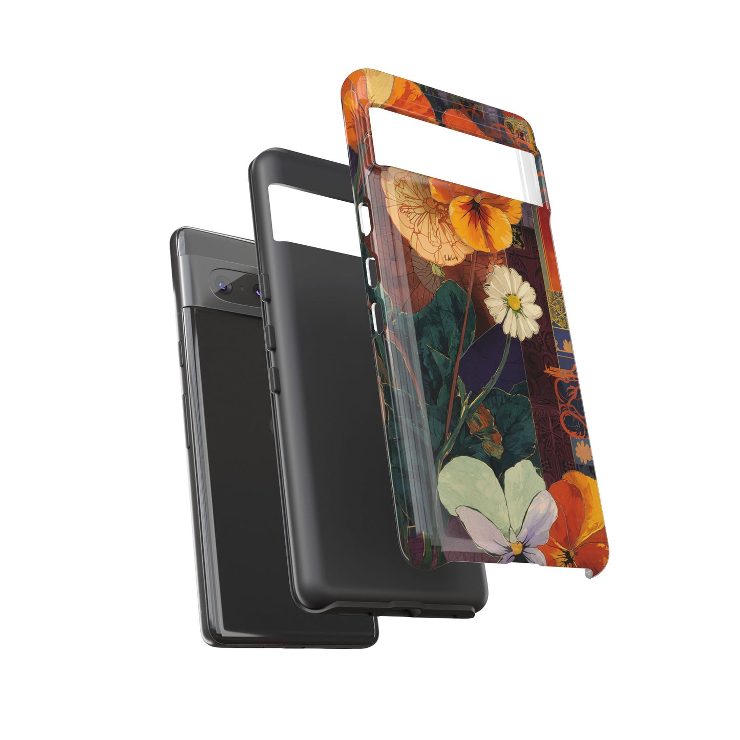 Floral Pansy Tough Phone Case — Vintage Botanical Protection