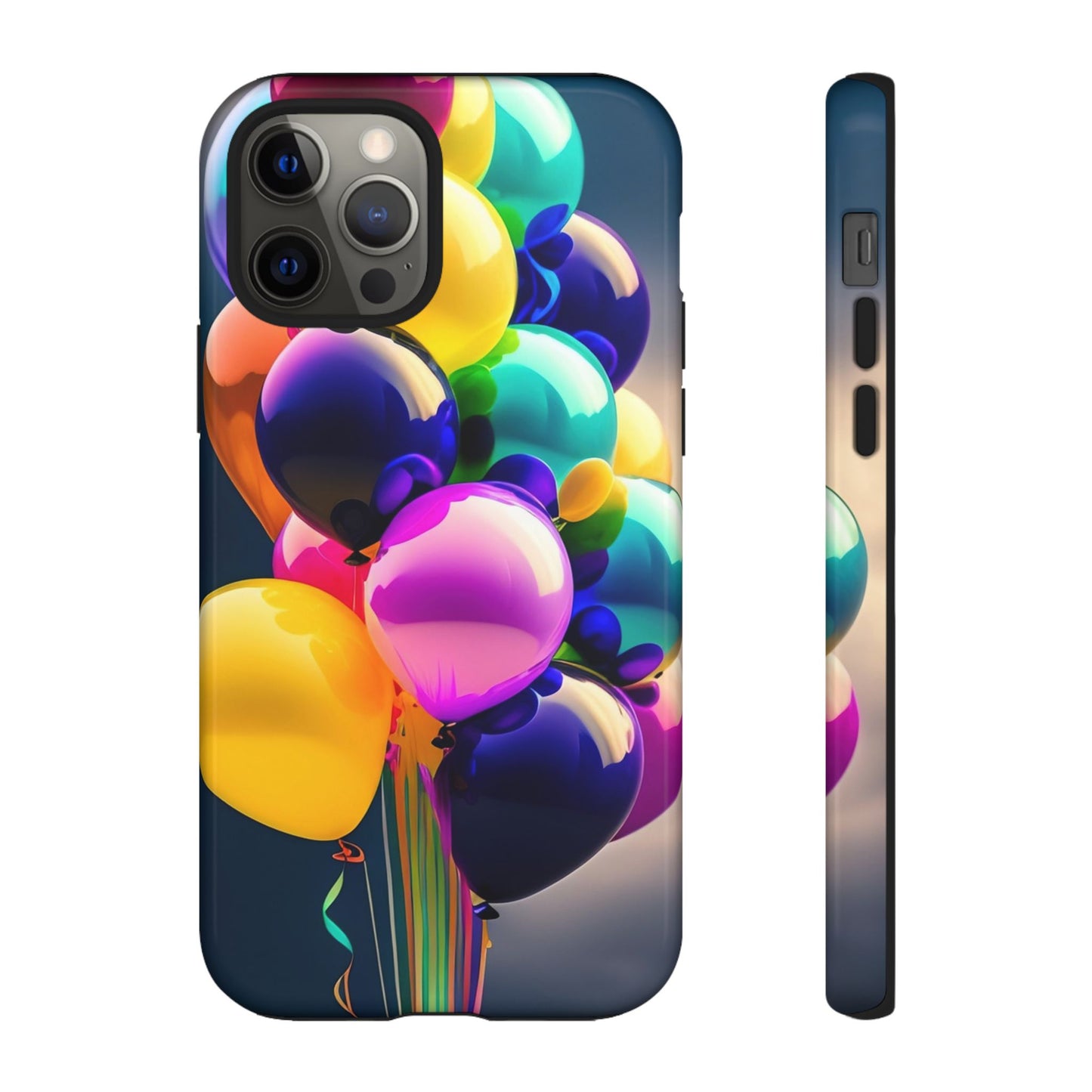 Colorful Balloon Tough Phone Case — Vibrant Party Balloons Protective Cover