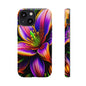 Floral Neon Tough Phone Case — Vivid Purple & Orange Lily Protective Cover