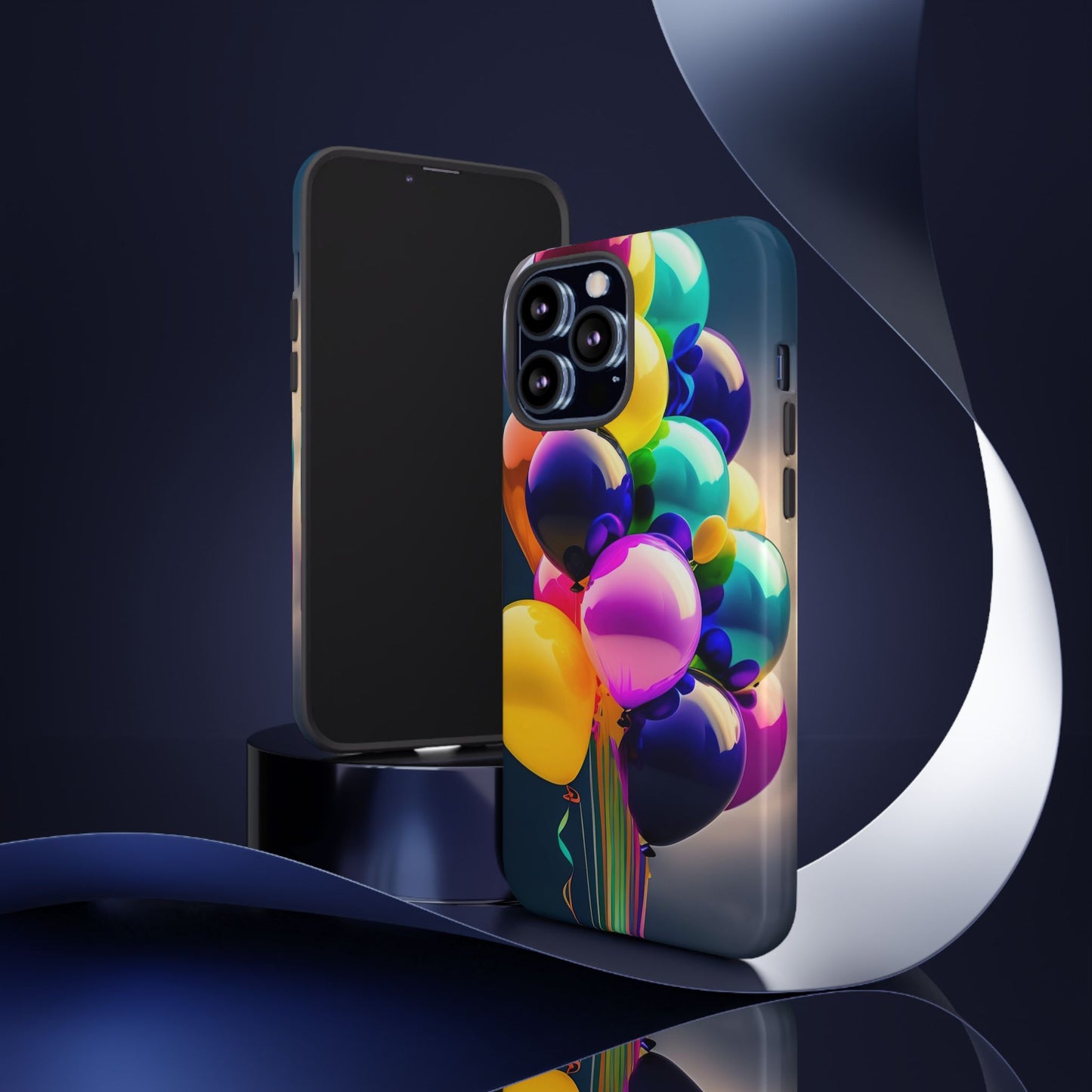 Colorful Balloon Tough Phone Case — Vibrant Party Balloons Protective Cover