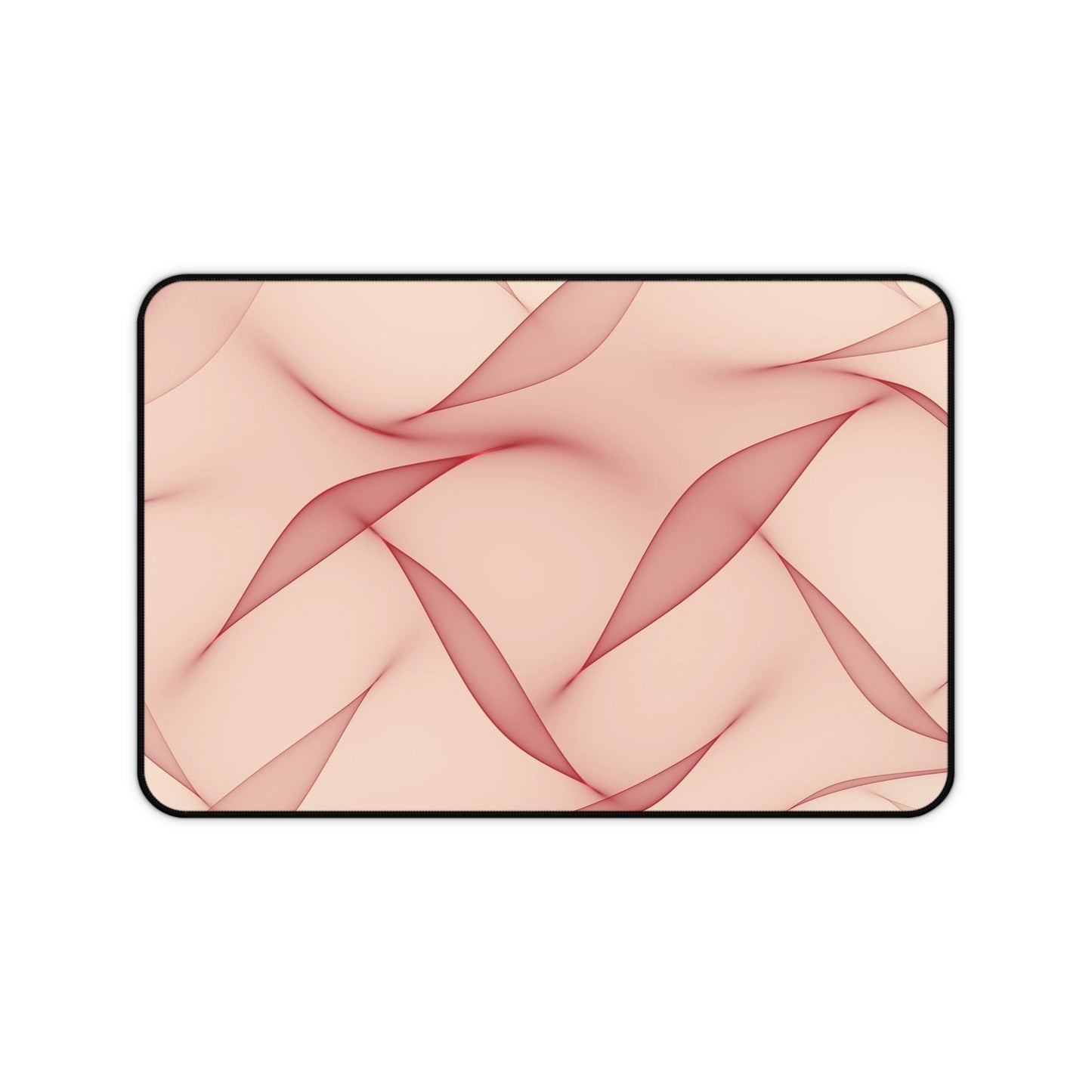 Blush Wave Desk Mat — Elegant Pink Abstract Mouse Pad for Office & Home
