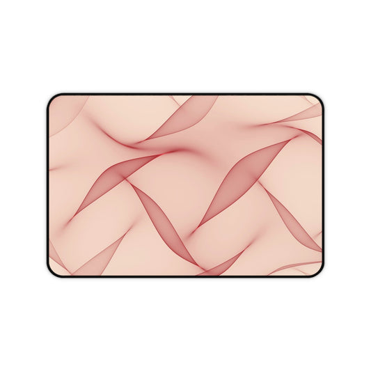 Blush Wave Desk Mat — Elegant Pink Abstract Mouse Pad for Office & Home
