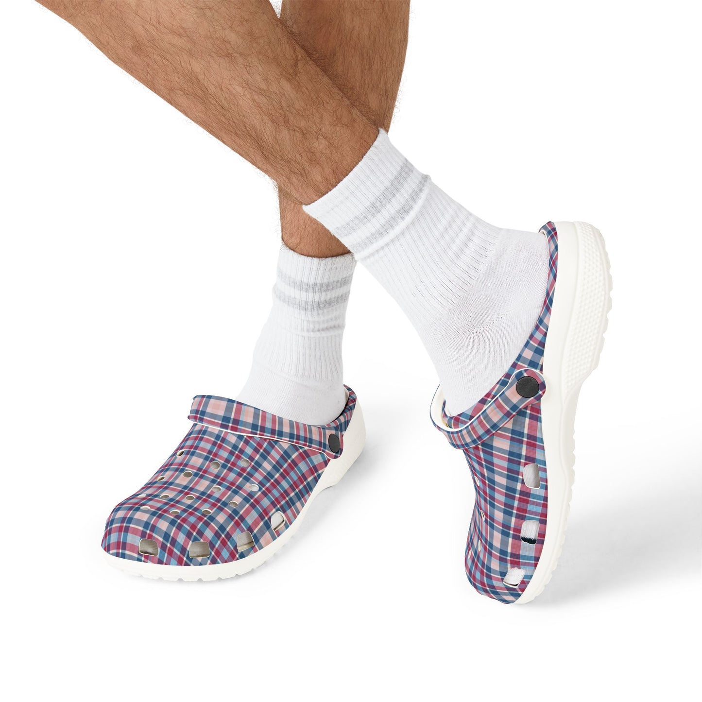 Plaid EVA Foam Clogs — Lightweight Comfortable Garden & Casual Shoes