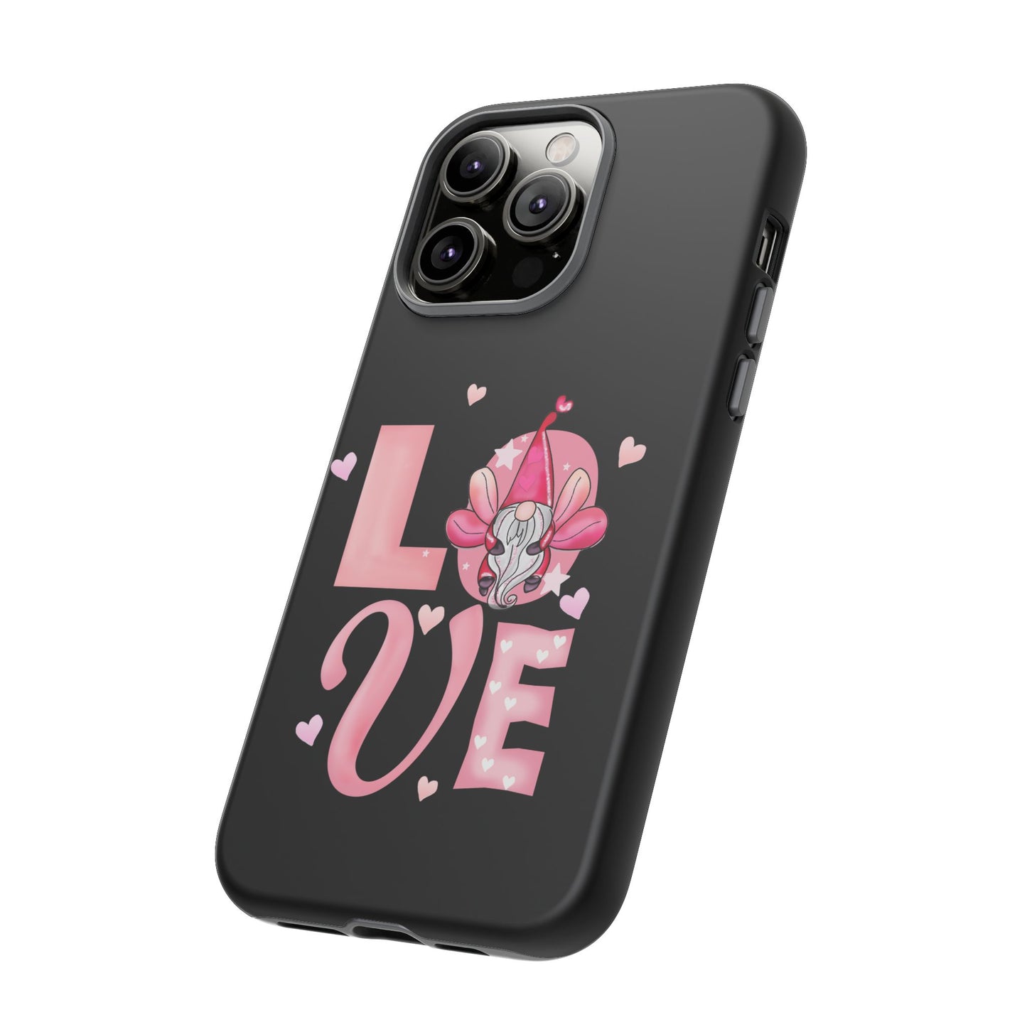 Love Gnome Phone Case — Cute Pink Heart Valentines Protective Case