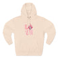 Love Blossom Hoodie — Pink Floral "LOVE" Graphic Fleece Hoodie