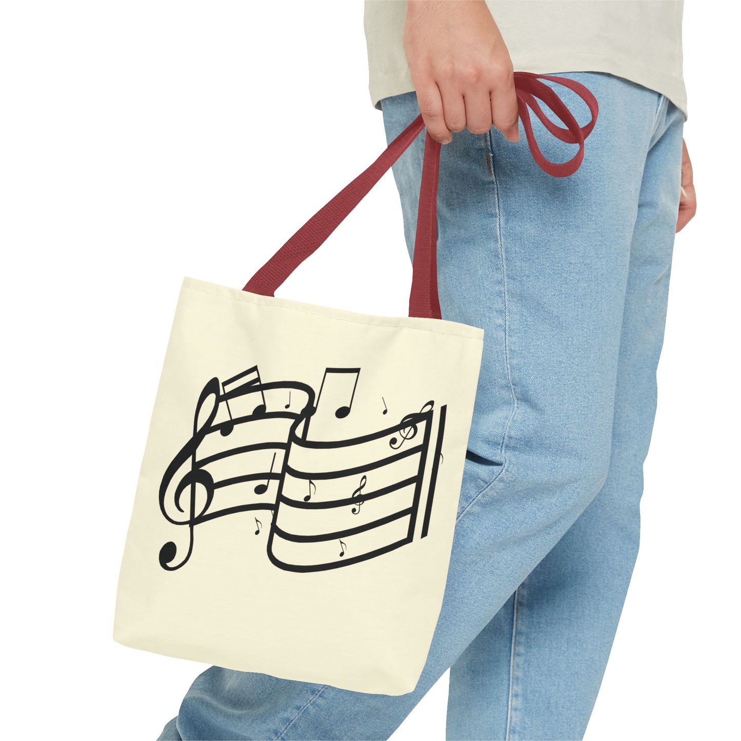 Music Notes Tote Bag — Sheet Melody Canvas Tote for Musicians & Music Lovers