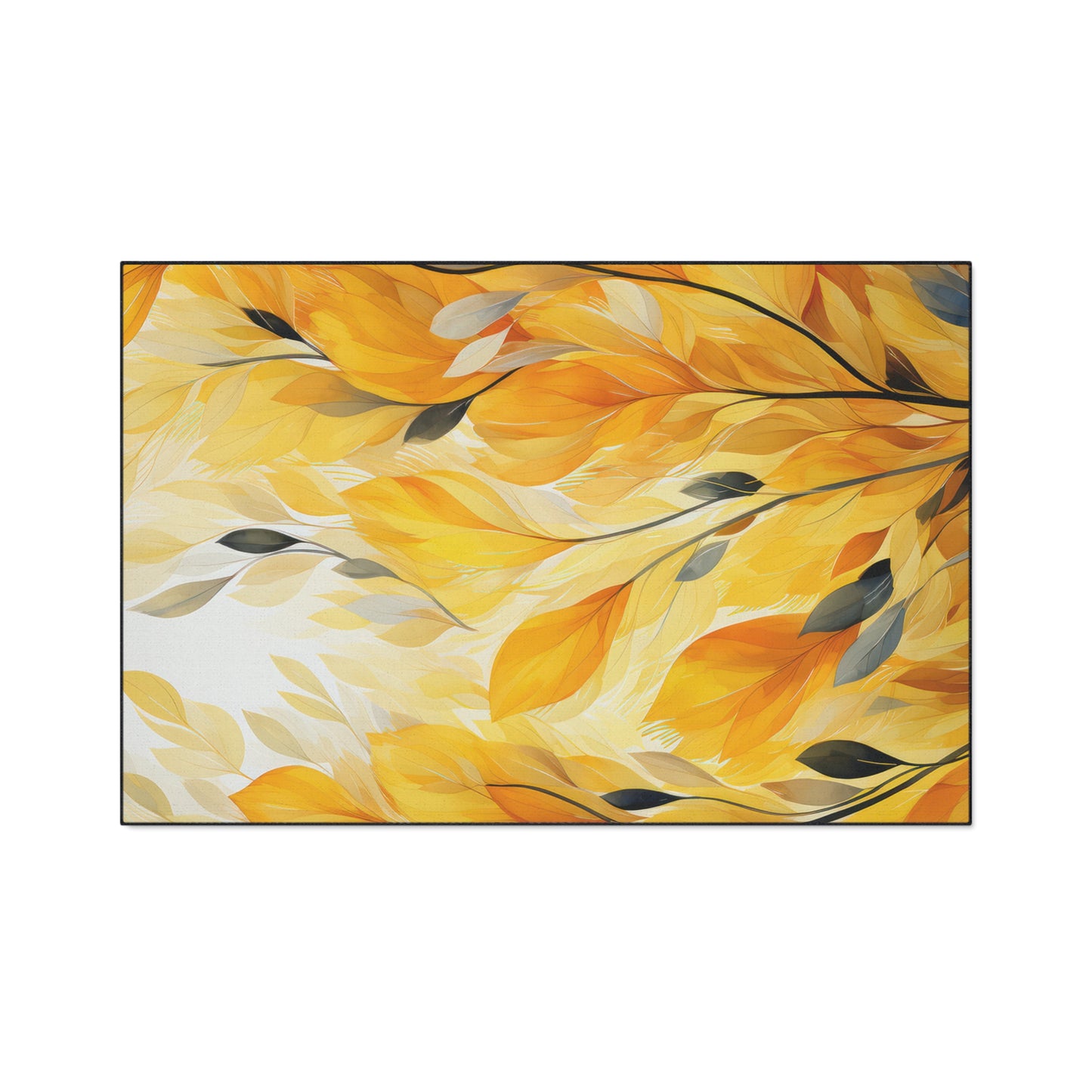 Autumn Breeze Heavy-Duty Floor Mat — Yellow Falling Leaves Entry Rug