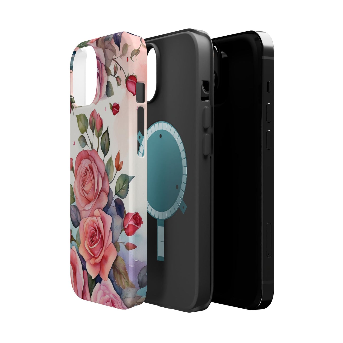 Floral Rose Magnetic Phone Case — Impact-Resistant Protective Cover