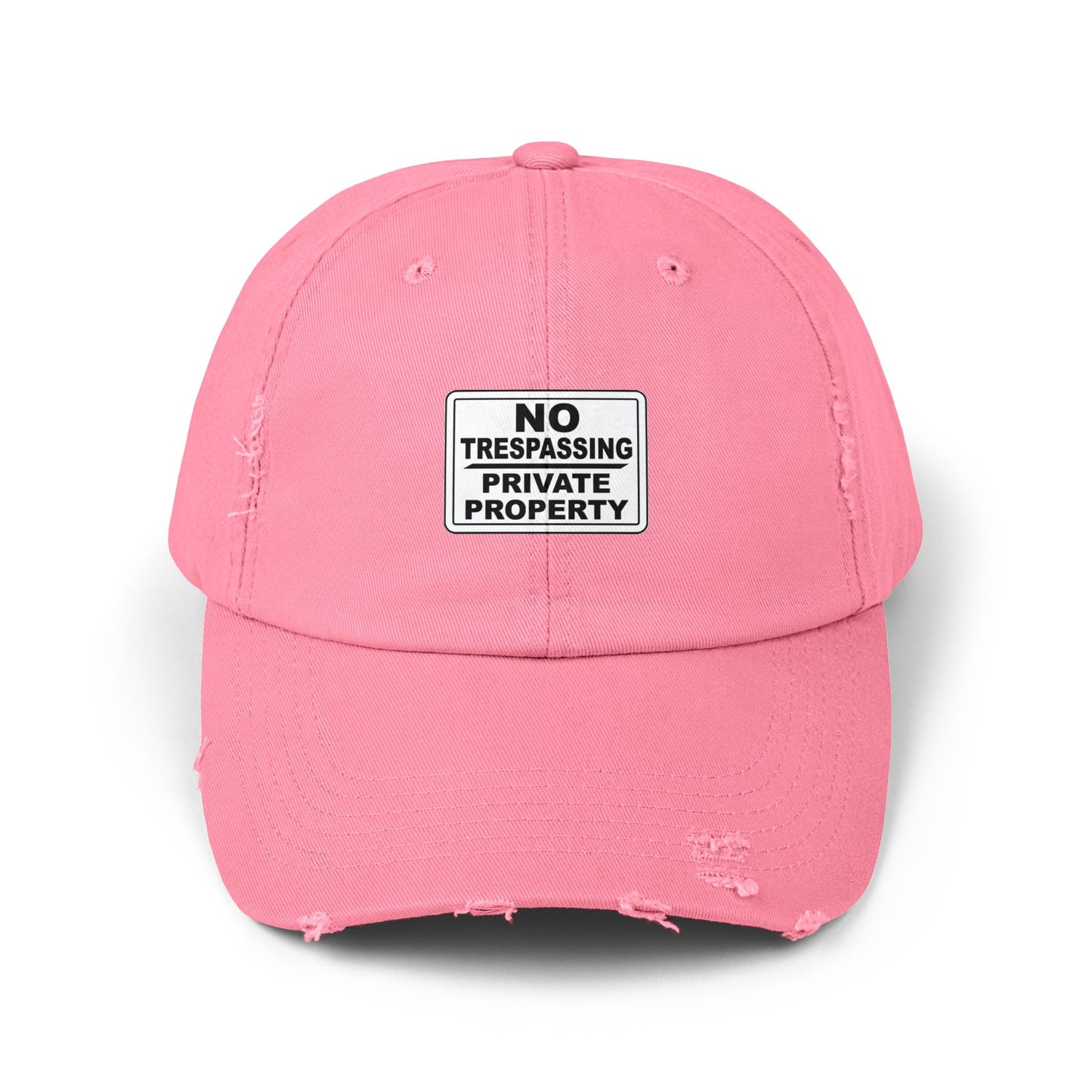 Unisex Distressed Cap - No Trespassing