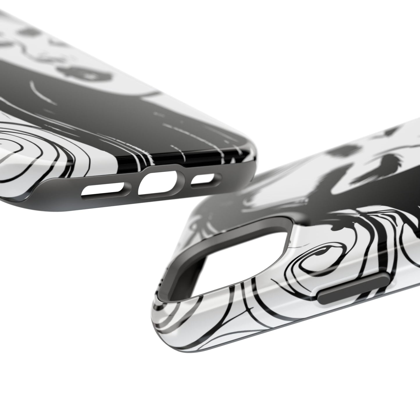 Artistic Black & White Portrait Phone Case — Magnetic Impact-Resistant