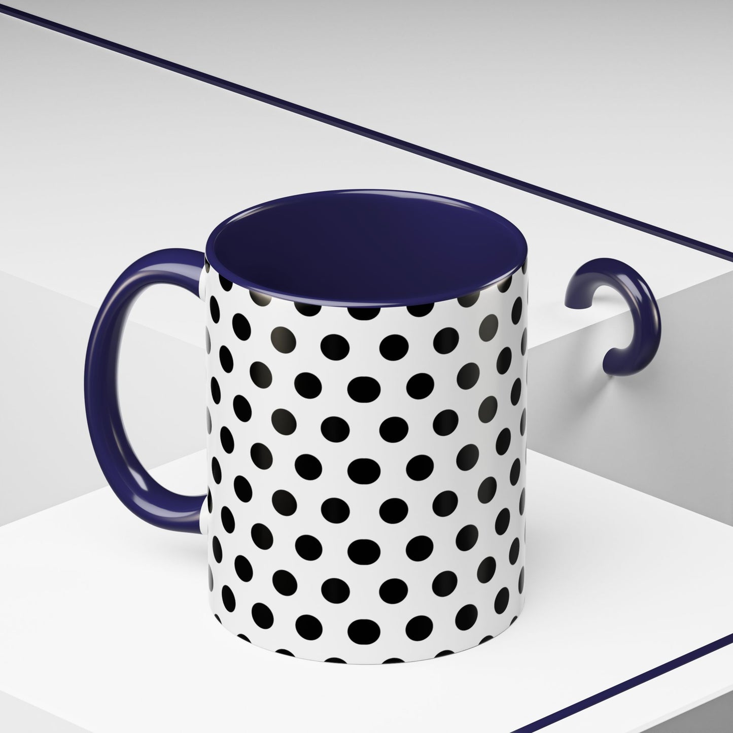 Elegant Polka Dot Mug - Stylish Coffee Cup for Home, Office, Gift for Birthdays, Anniversaries, Holidays, Unique Drinkware
