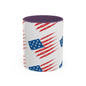 Patriotic Accent Coffee Mug | USA Flag Design