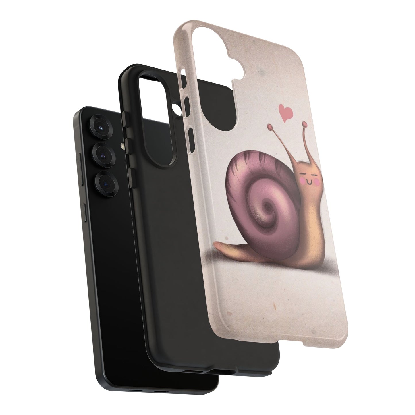 Cute Snail Phone Case — Pink Heart Cartoon Protective iPhone Cover