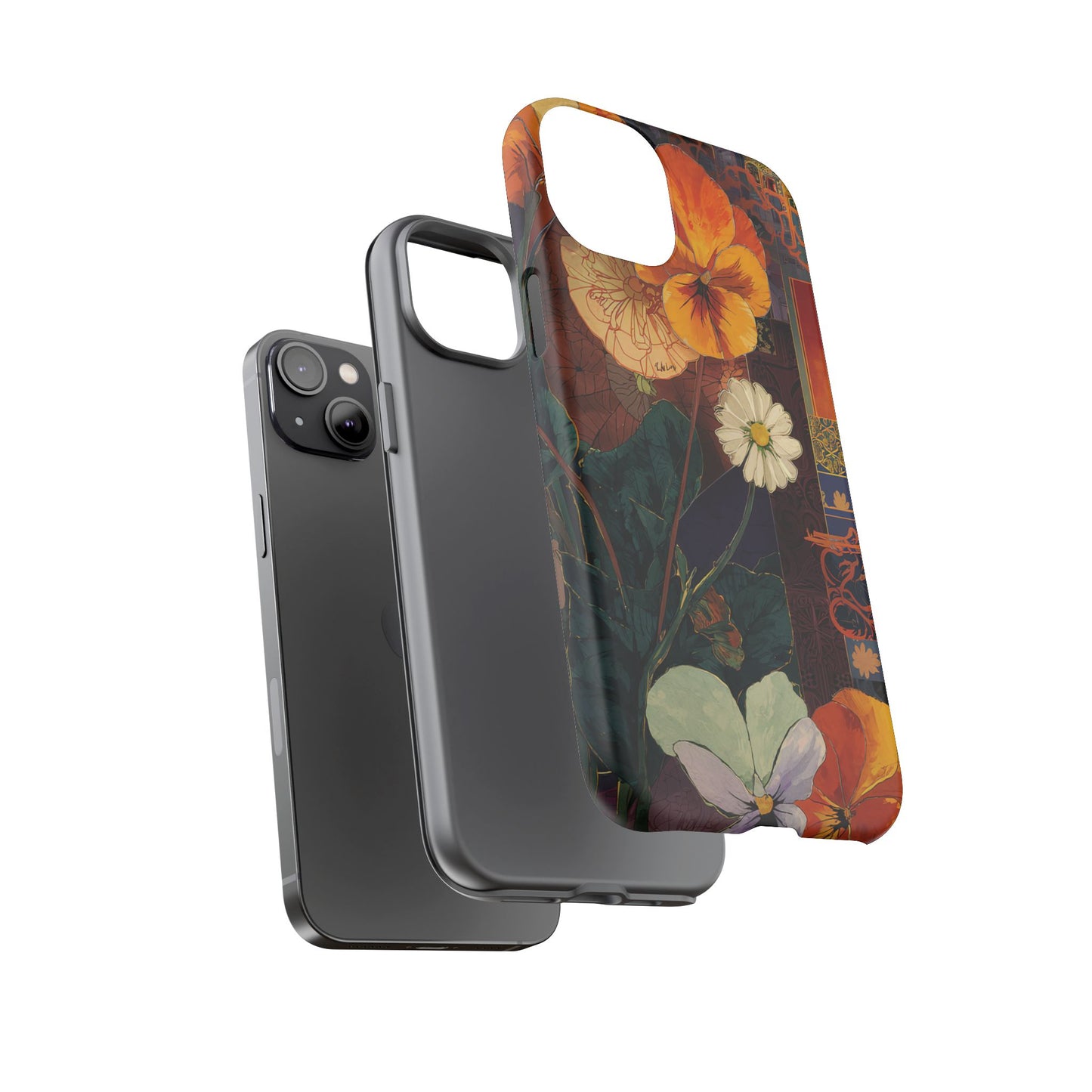 Floral Pansy Tough Phone Case — Vintage Botanical Protection